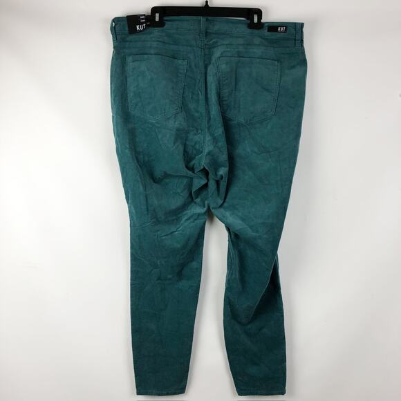 KUT FROM THE KLOTH Diana Skinny Corduroys 18W Spruce Green High Rise Stretch NWT - Picture 3 of 8
